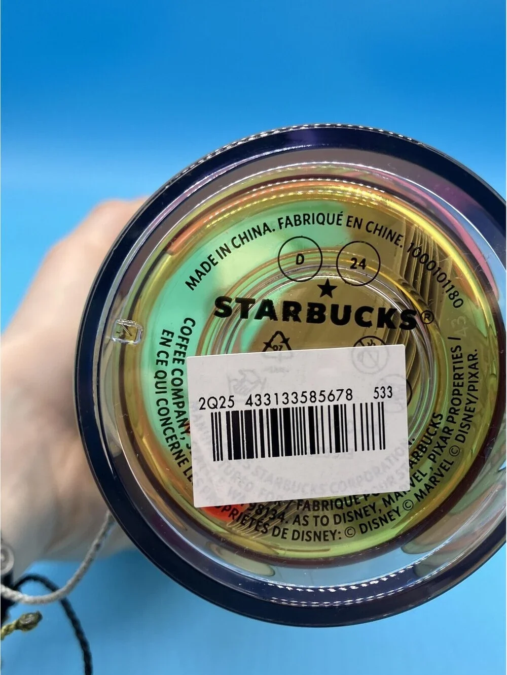 Starbucks Disney California Adventure Cold Cup Tumbler Multicolor Straw Lid